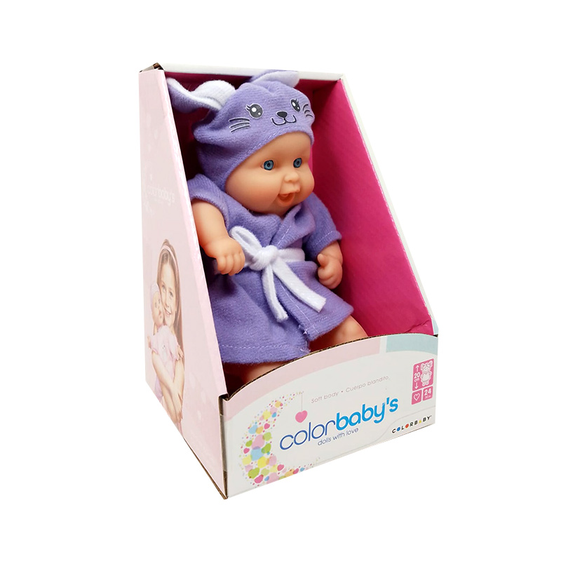 Muñeco bebe c/expositor 20cm - violeta
