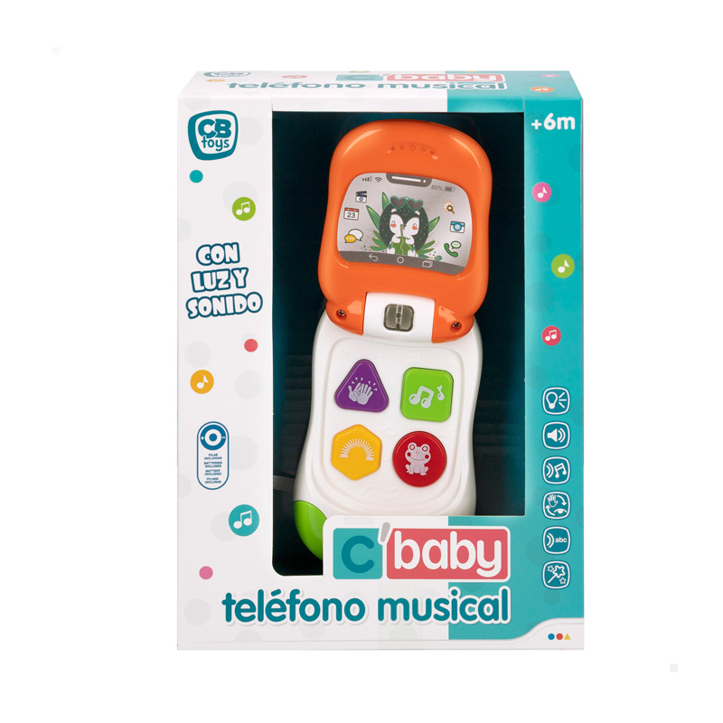 Teléfono musical c/luz y sonido CBaby - naranja