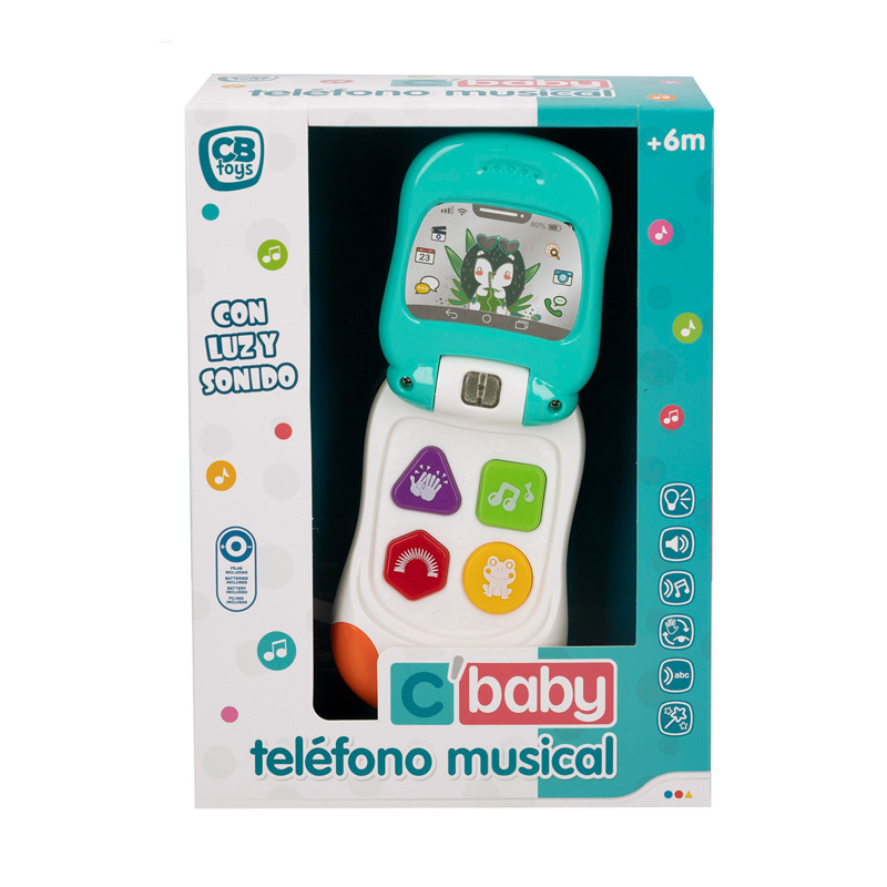 Teléfono musical c/luz y sonido CBaby - azul