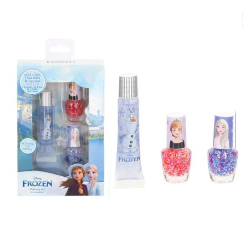 Distribuidor mayorista de Set de maquillaje 2 esmaltes uñas 1 brillo labios Frozen Disney