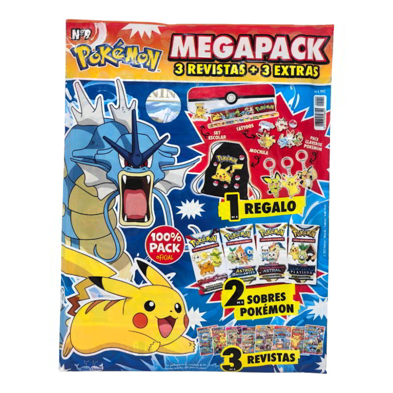 Megapack Revista Nº 9 Pokemon - 3 Revistas 1 Regalo 2 Sobres de cartas