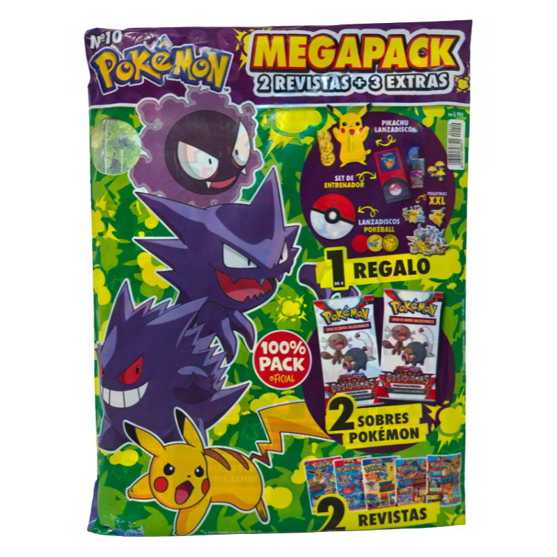 Megapack Revista Nº 10 Pokemon - 2 Revistas 1 Regalo 2 Sobres de cartas