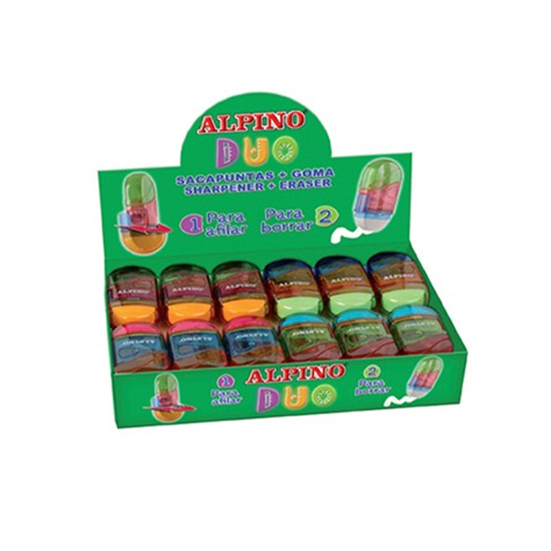 Expositor 24 sacapuntas c/goma Alpino Duo