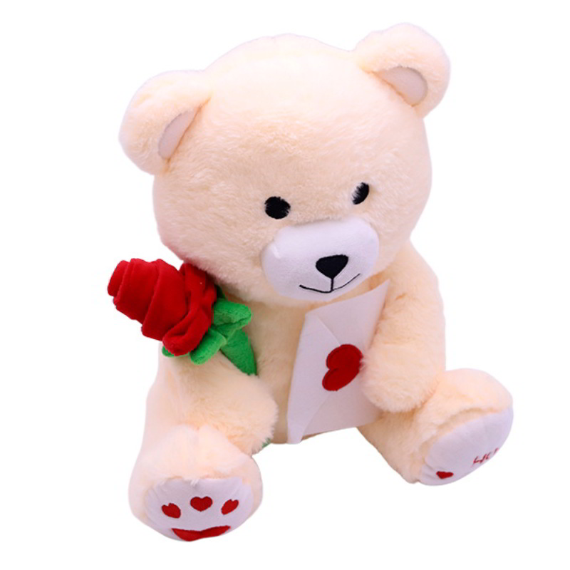 Peluche Oso Flor y Carta 33cm San Valentin