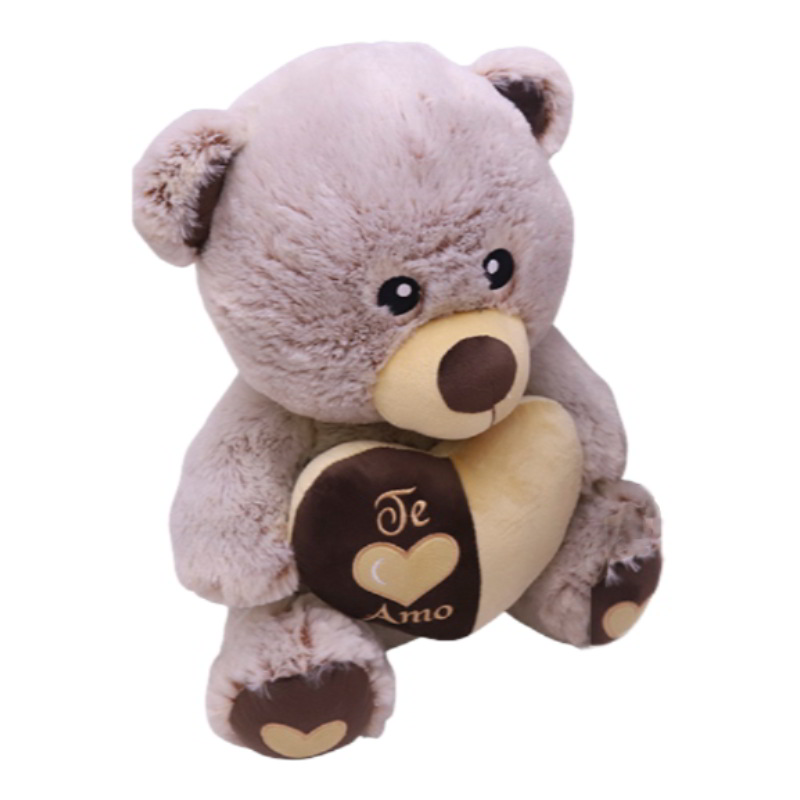 Peluche Oso gris con Corazón Galleta Te Amo San Valentin 30cm