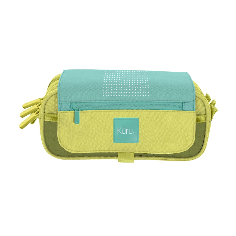 Estuche portatodo triple c/solapa Kuru3 - turquesa