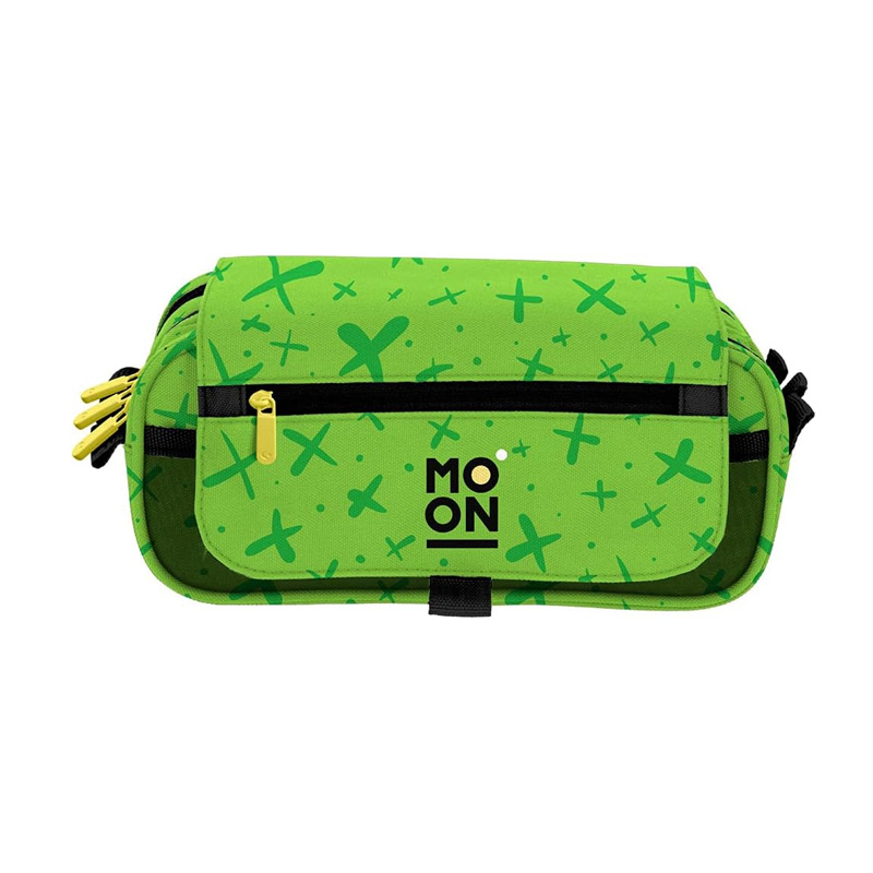 Estuche portatodo triple c/solapa - Moon Verde