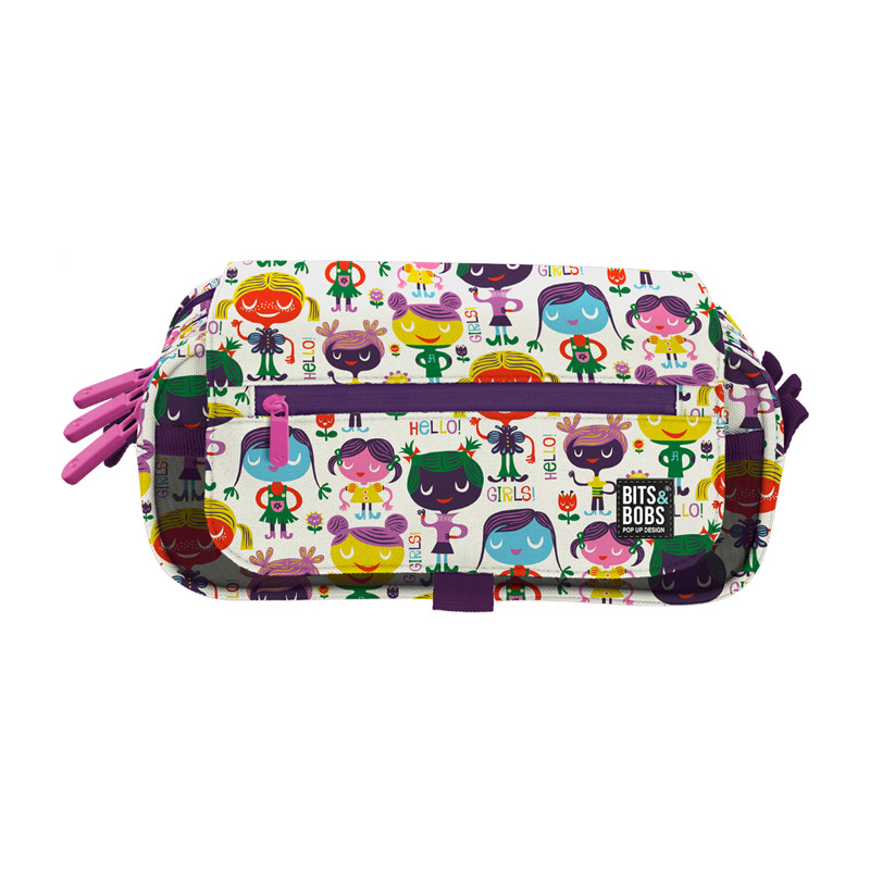 Estuche portatodo triple c/solapa Bits&Bobs - Hello