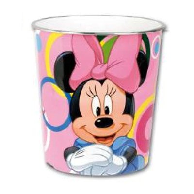 Distribuidor mayorista de Papelera plástico 23x21cm Minnie Mouse - modelo rosa claro