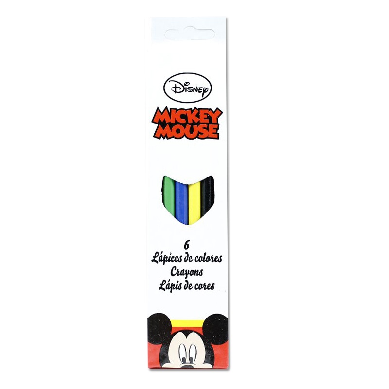 Distribuidor mayorista de 6 lápices de colores Mickey Mouse Disney