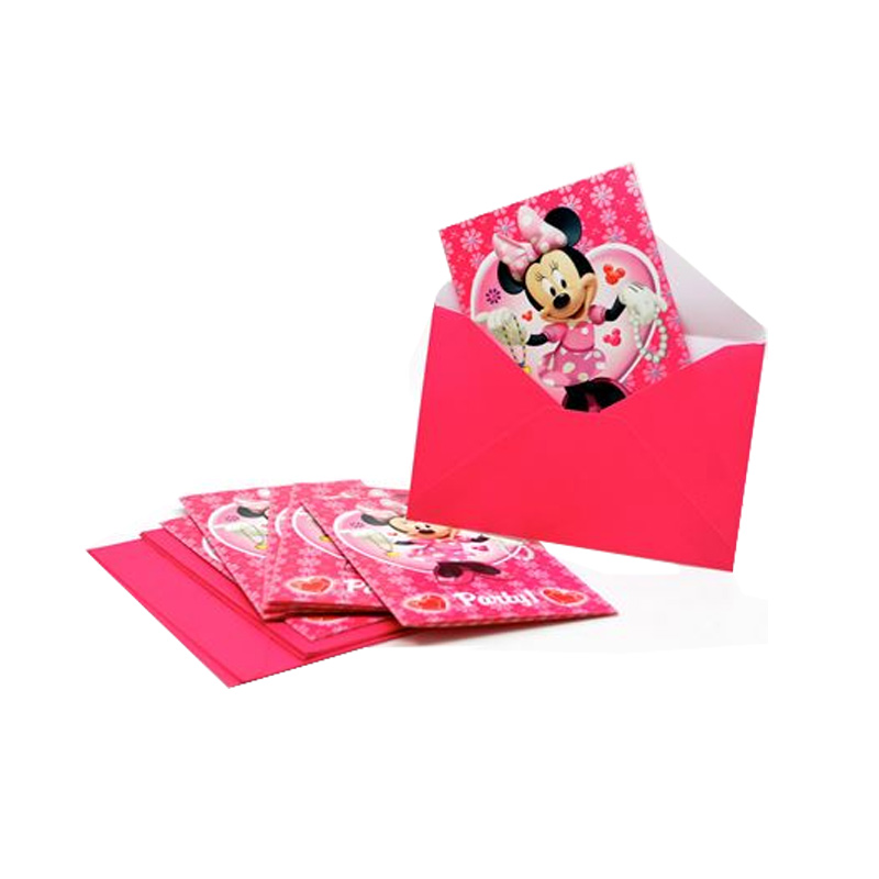 6张生日邀请卡带信封 米妮（Minnie）