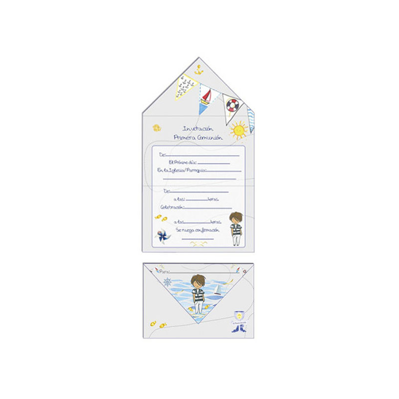 Distribuidor mayorista de Sobres invitaciones Mi Primera Comunión - niño