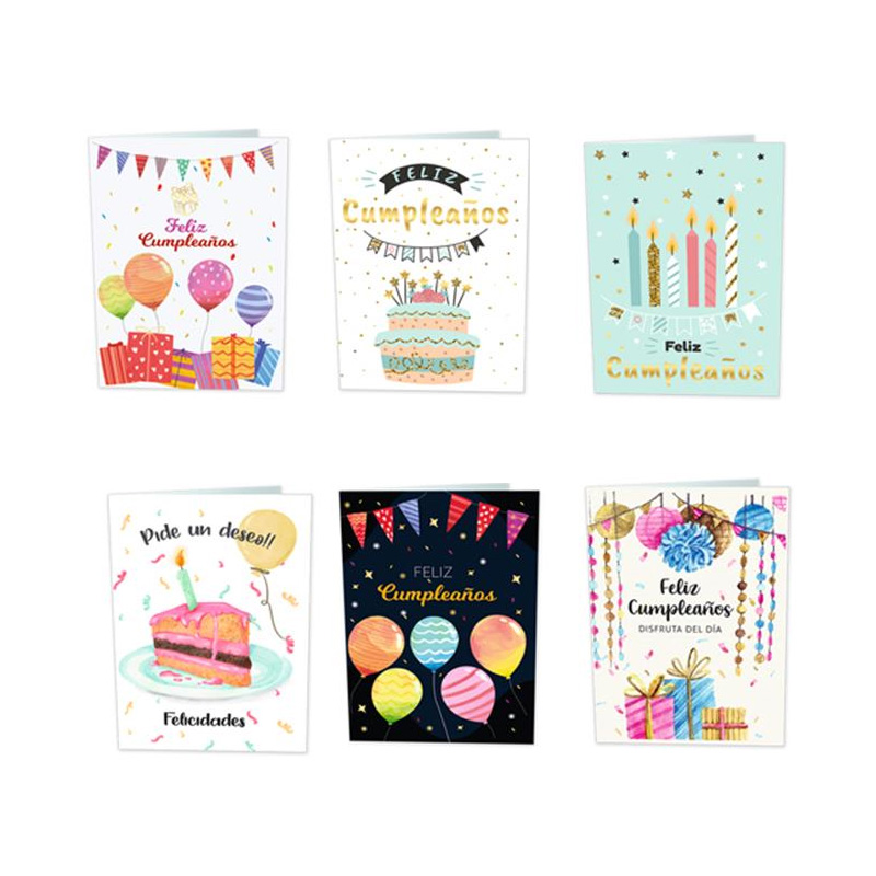 Tarjetas c/sobre Cumpleaños 13x19cm
