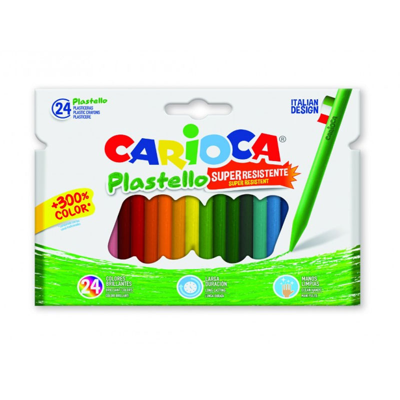 Set de 24 lápices cera Carioca Plastello
