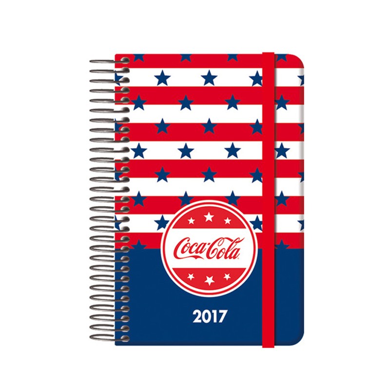 Distribuidor mayorista de Agenda 2017 Flag Coca Cola día página 9X14cm