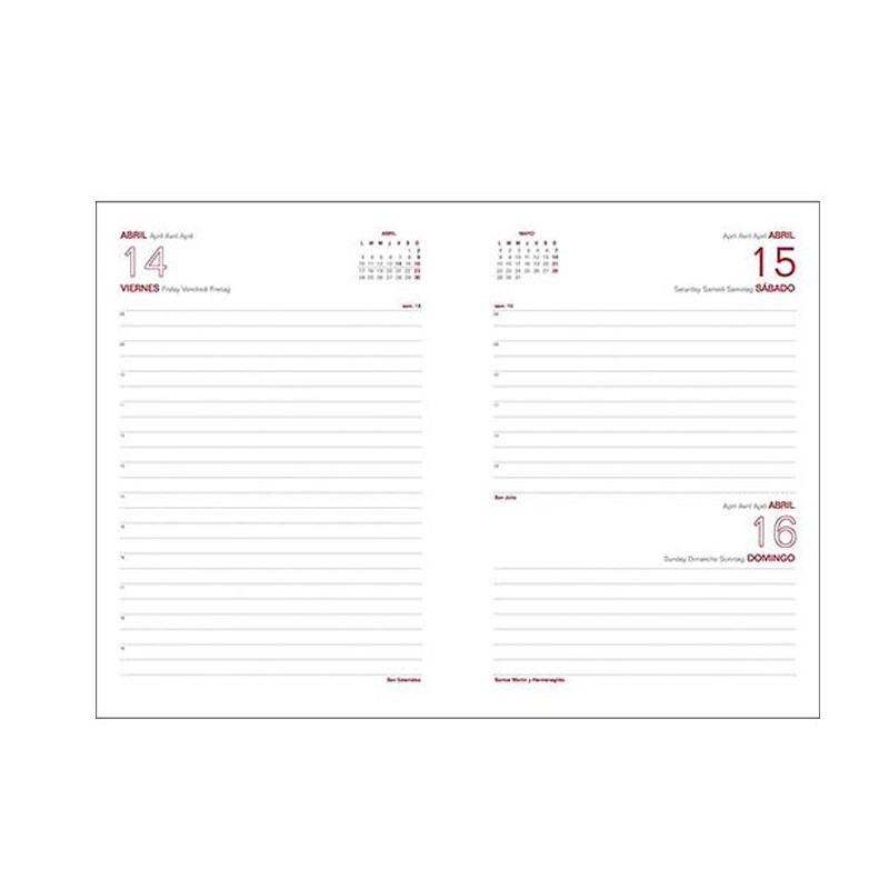 Distribuidor mayorista de Agenda 2017 Bold Barba día página 15X21cm