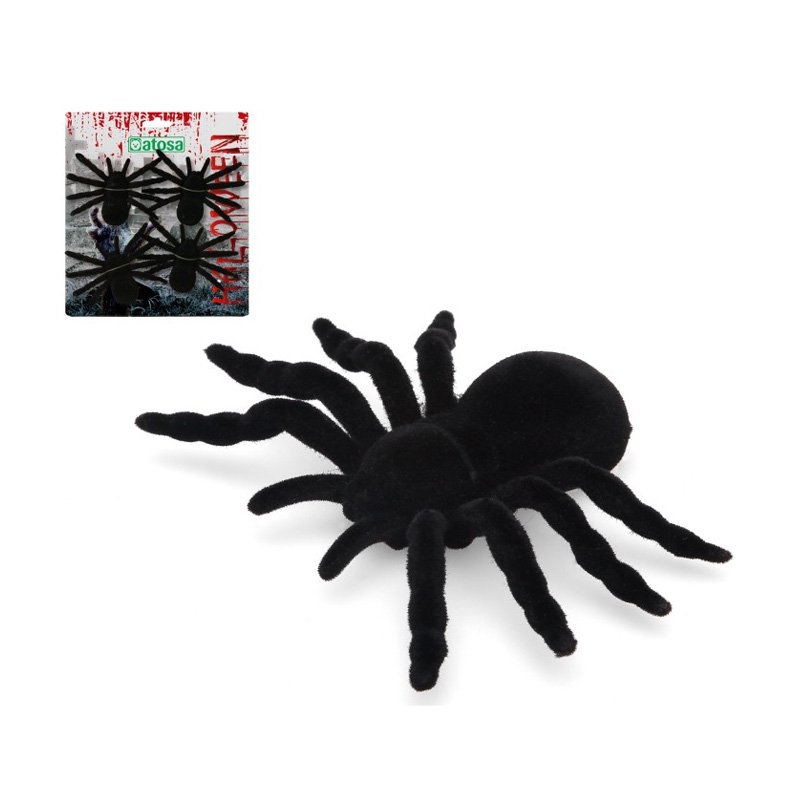 Set 4 arañas terciopelo Halloween 7cm 批发