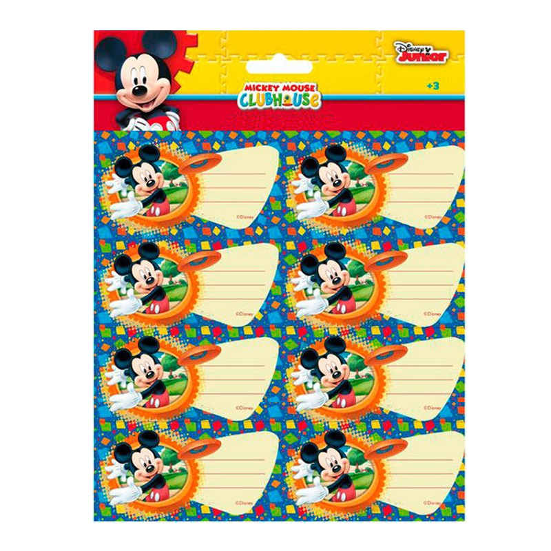 Distribuidor mayorista de 16 etiquetas adhesivas nombre Mickey Disney Club House