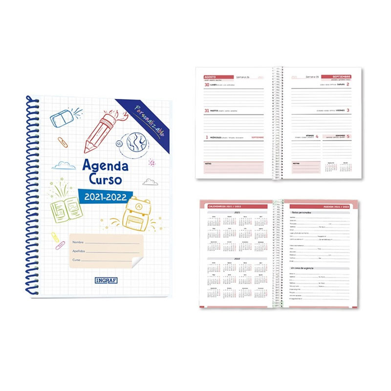 Distribuidor mayorista de Agenda escolar personalizable A5 Semana Vista 2021-2022
