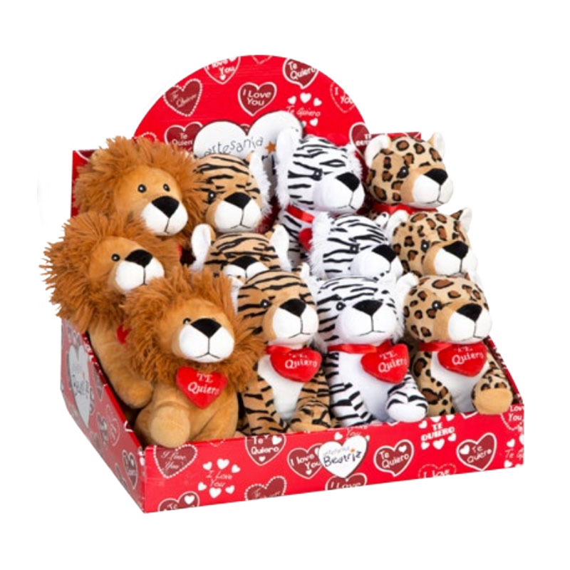 Distribuidor mayorista de Expositor peluches animales selva 17cm