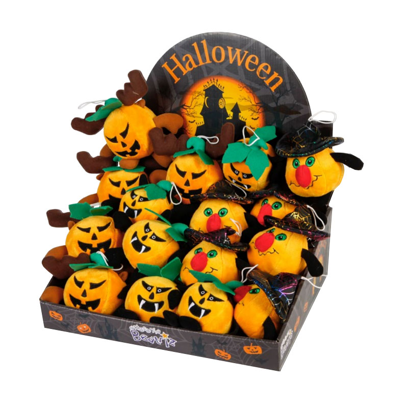 Distribuidor mayorista de Expositor 16 Peluches Halloween Calabazas c/sonido