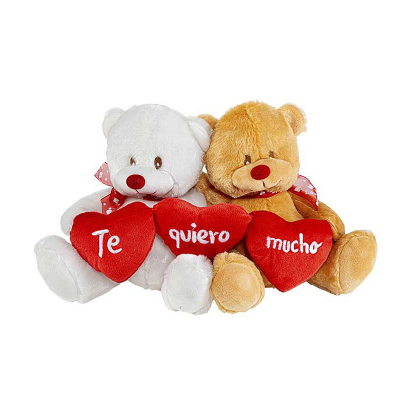 Peluche Osos 20cm c/corazón Te quiero mucho San Valentin