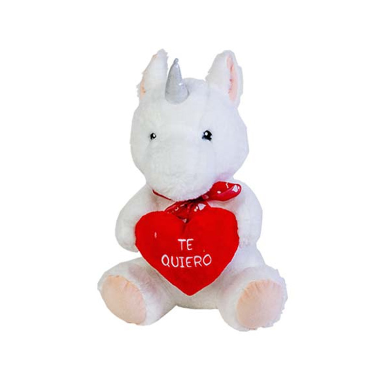 Peluche Unicornio c/corazón Te quiero 30cm