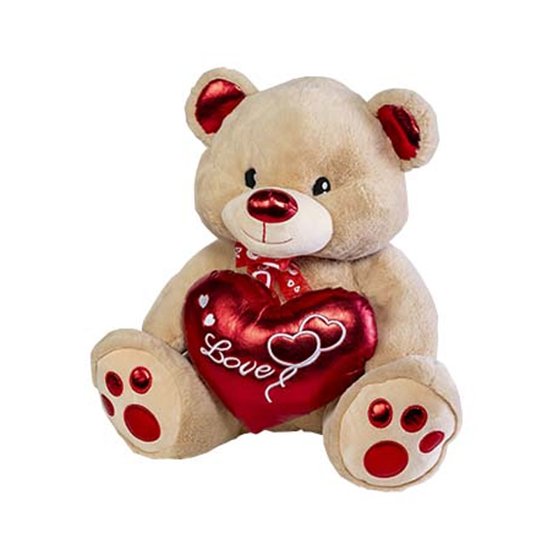 Peluche Oso 30cm c/corazón Love San Valentin - marrón