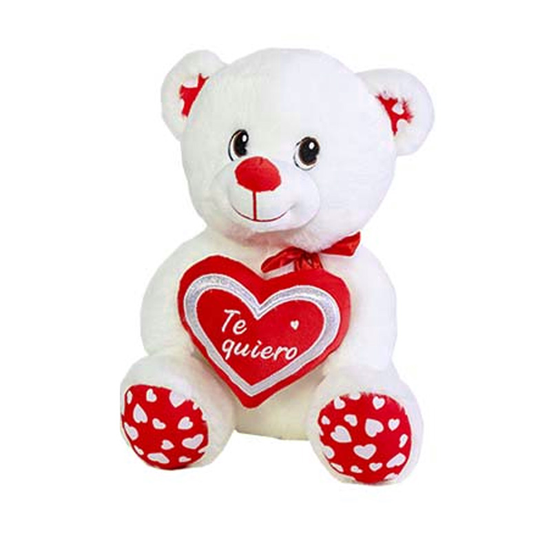 Peluche Oso 30cm c/corazón Te quiero San Valentin - beige