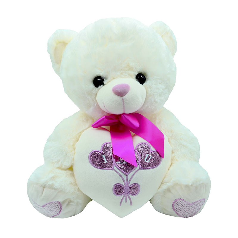 Peluche Oso c/corazón y lazo I love you 42cm San Valentin - rosa