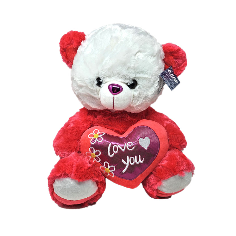 Peluche Oso c/corazón Love you 45cm San Valentin - rosa