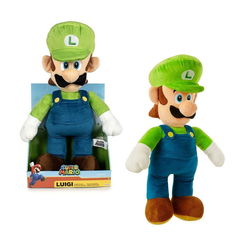Peluche gigante 50cm Luigi Super Mario c/caja expositora