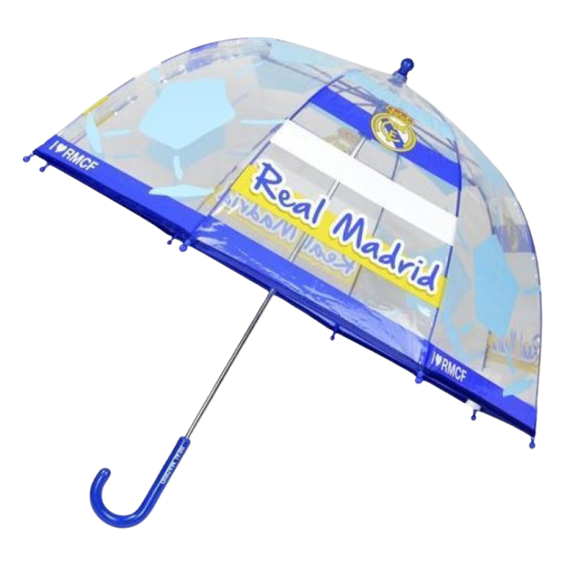 Paraguas burbuja transparente manual Real Madrid 48cm