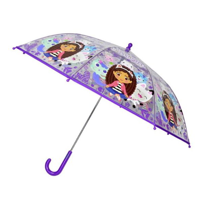 Paraguas transparente manual La casa de muñecas de Gabby 48 cm