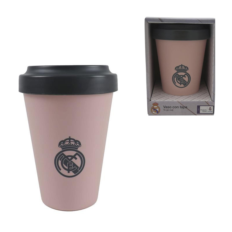 Vaso tapa 400ml Real Madrid - rosa