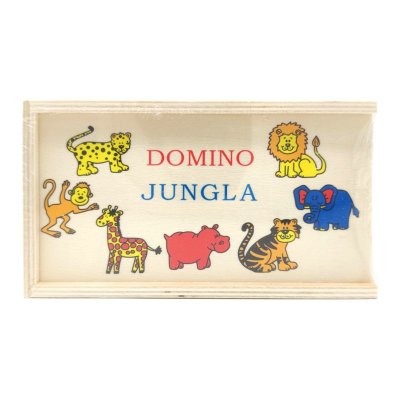 Domino infantil madera con animales jungla