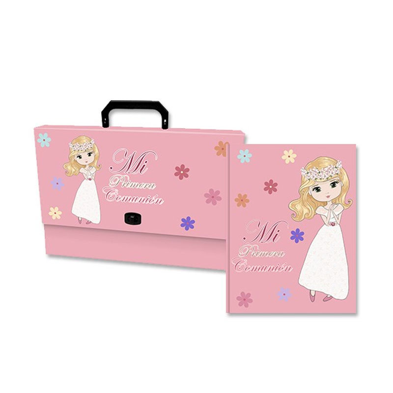 Distribuidor mayorista de Set maletín c/libro recordatorio Comunión - chica rosa