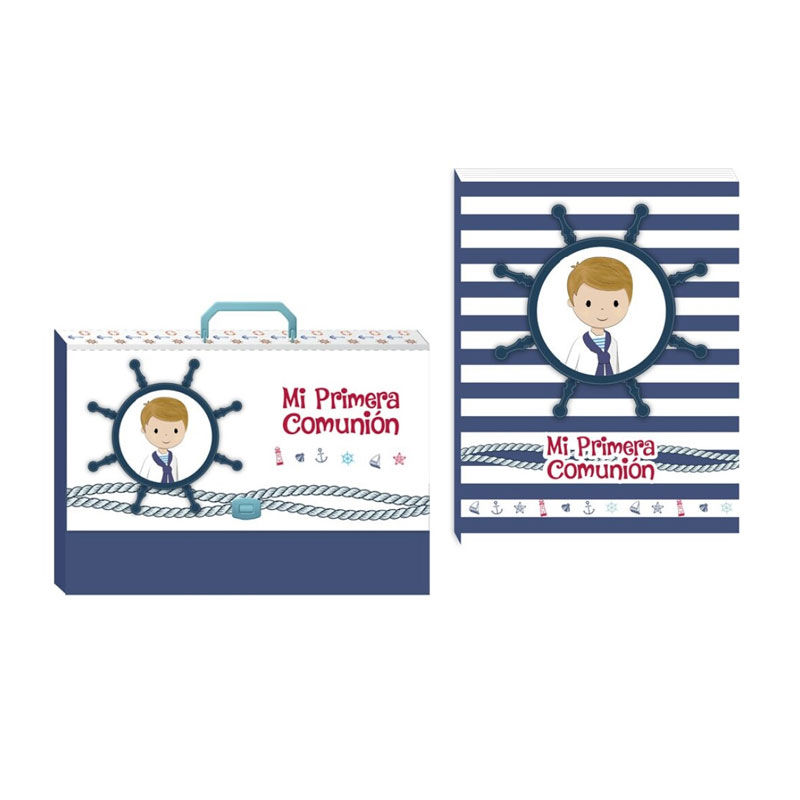 Set maletín c/libro recordatorio Comunión - chico