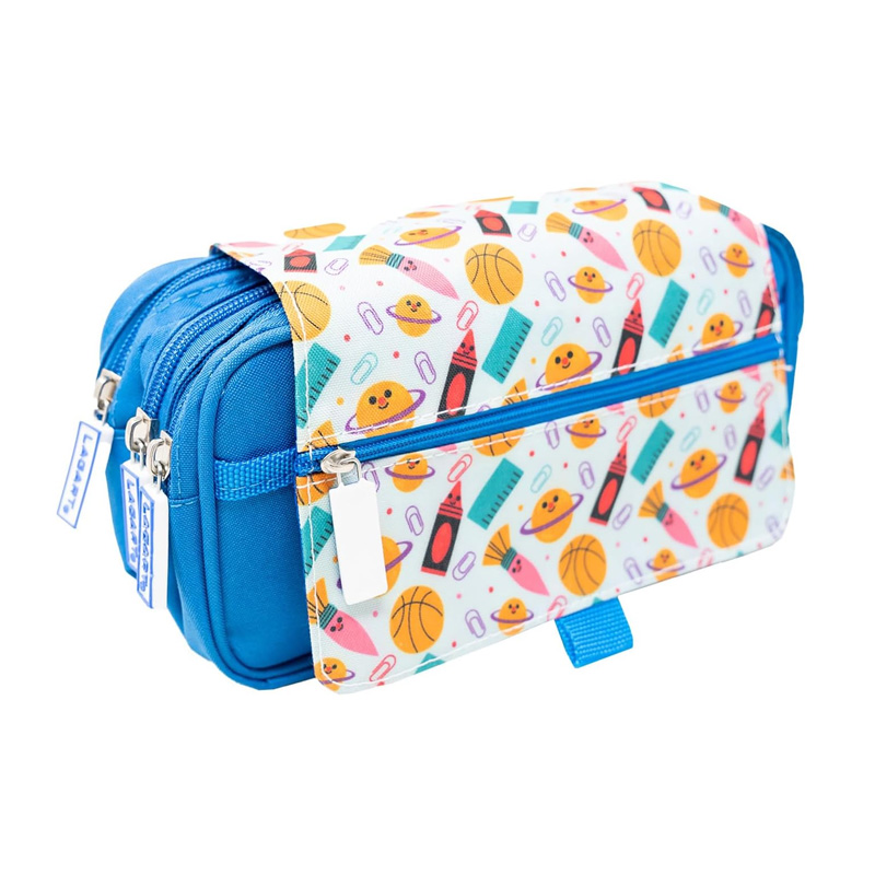 Estuche portatodo triple c/solapa - Deporte