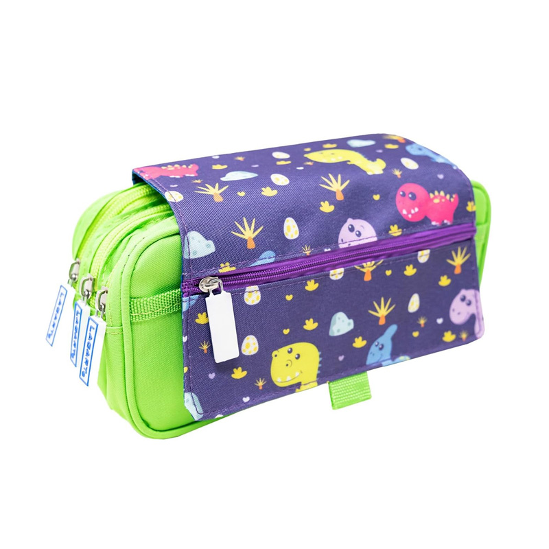 Estuche portatodo triple c/solapa - Dino