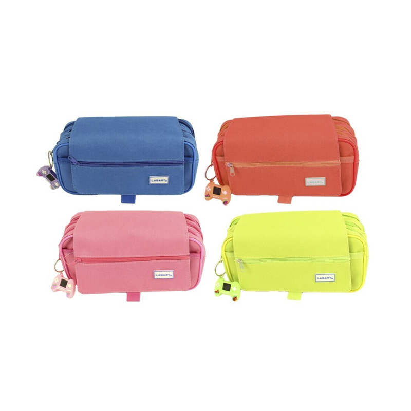 Estuche portatodo triple c/solapa - colores aleatorios