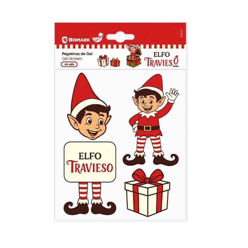 Decoración pegatinas gelatina Elfo Travieso Navidad