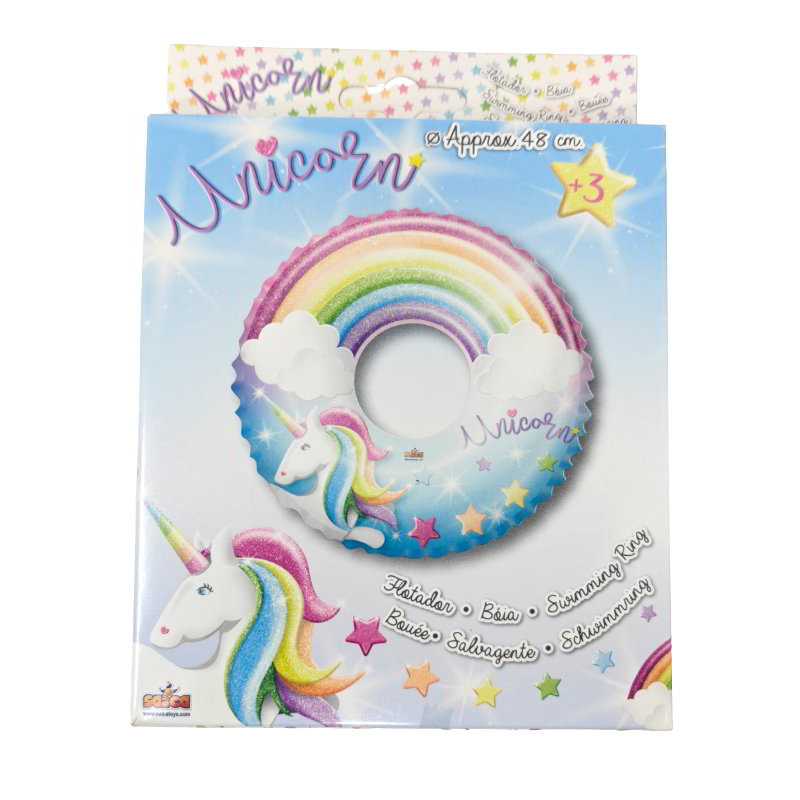 Flotador circular Unicornio Arcoiris Estrellas