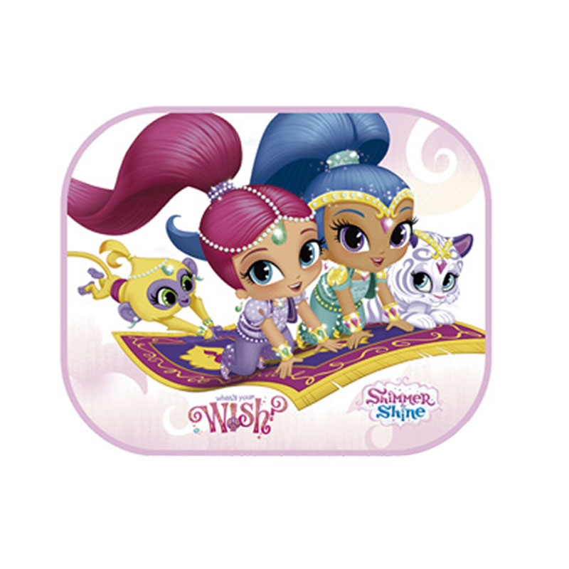 Distribuidor mayorista de 2 parasoles laterales Shimmer & Shine con lámina colorear