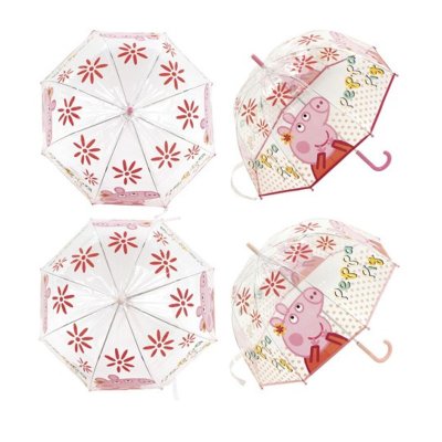 Paraguas cúpula transparente manual Peppa Pig 48cm 批发