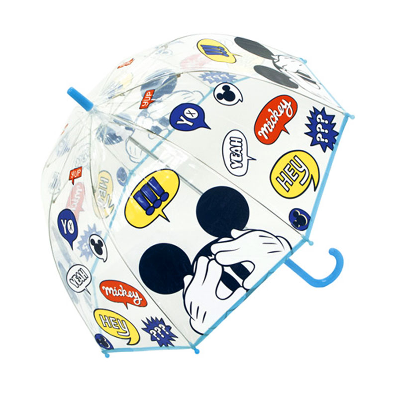 Paraguas cúpula transparente manual Mickey 48cm - azul 批发