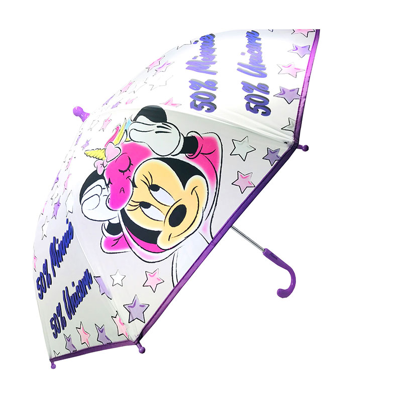 Parapluie Mini Fille Licorne - 3 Sections - Manuel - 50 Cm - Rose Fantaisie