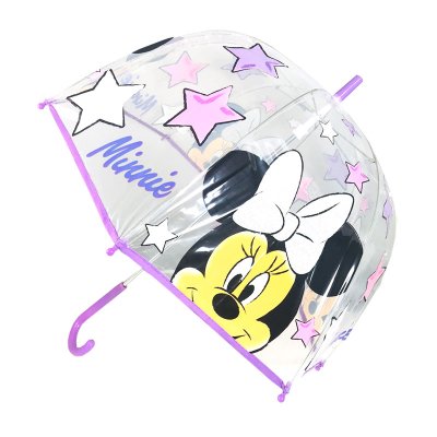 Paraguas cúpula transparente manual Minnie Mouse 69cm - violeta 批发