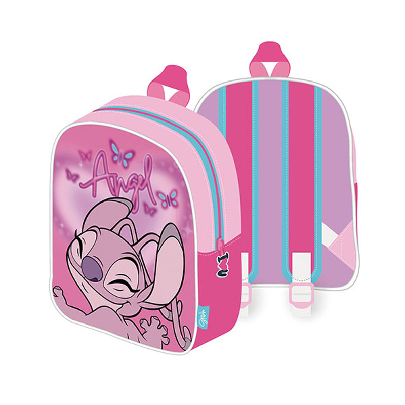 Mochila guardería Angel Stitch Disney 25cm - rosa