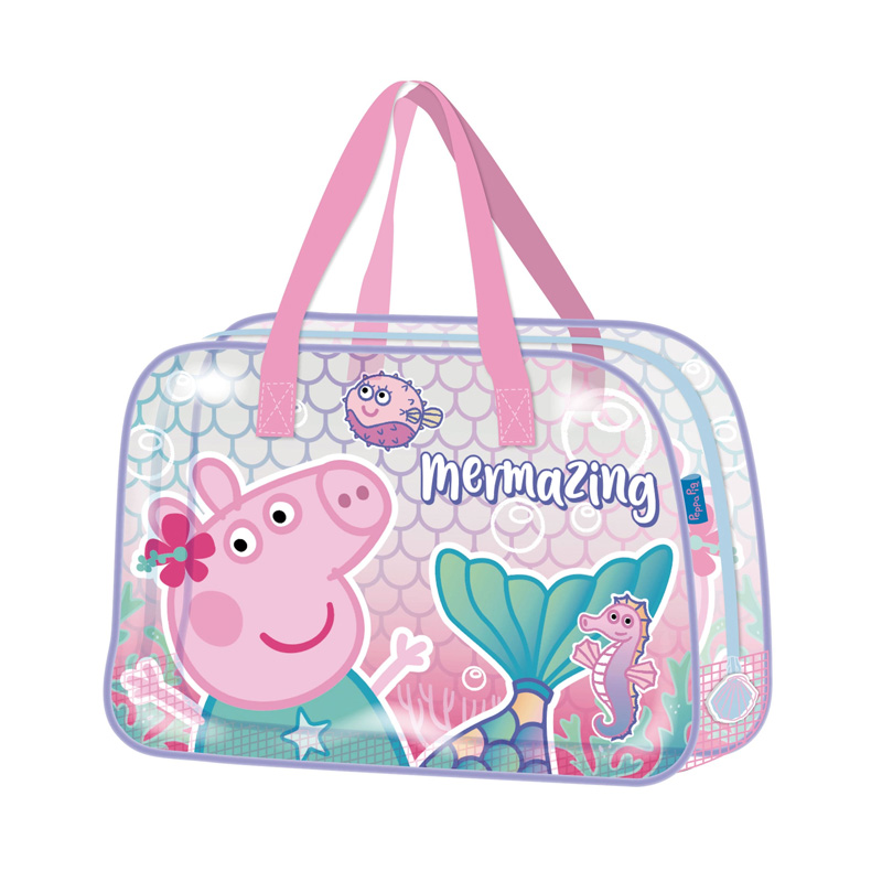 Bolsa grande de playa transparente Peppa Pig 50cm